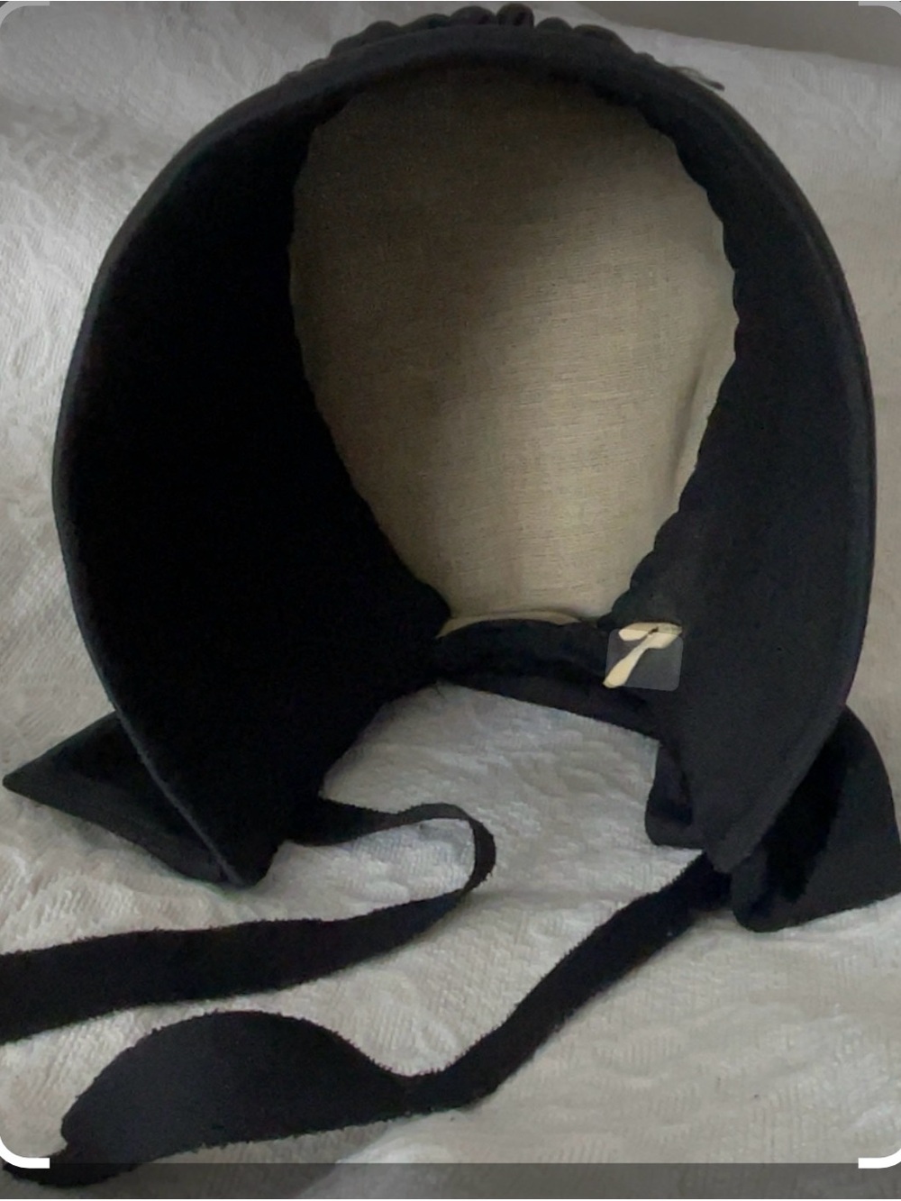 Authentic Vintage Black Amish Bonnet Hat – Halloween Cosplay Reenactment Costume